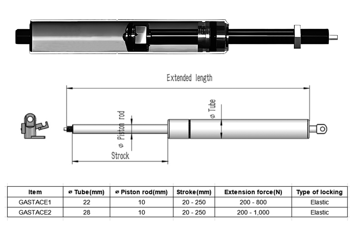 Tilt steering wheel gas struts 